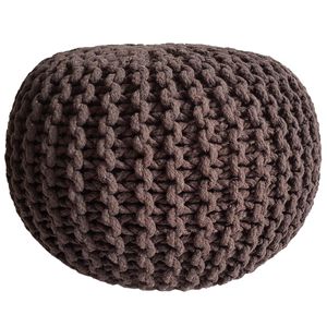 Strickhocker Pouf Sitzpouf Sitzpuff Grobstrick Pouf Zimt Ø 45cm
