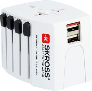 MUV USB (2xA) Kompakter 2-poliger Weltreiseadapter mit 2 integrierten USB-Anschlüssen