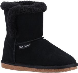 Hush Puppies - Mädchen Hausschuhe "Ashlynn", Wildleder FS9398 (33 EU) (Schwarz)
