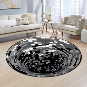 Runder Teppich, 3D-Wirbel-Druck Optischer Täuschungsteppich Teppich (100 x 100 cm)