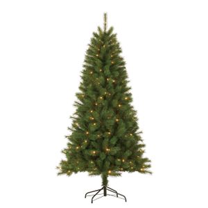 Giftsome Weihnachtsbaum - Künstlicher Weihnachtsbaum mit LED-Beleuchtung - Klappbare Äste - Warmweißes Licht - 185 CM - Grün