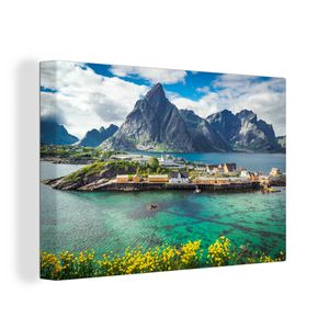 OneMillionCanvasses® - Leinwandbilder - 120x80 cm, Lofoten-Inseln, Norwegen, Wandbilder Kunstdruck Wanddekoration - Wanddekorationen - Wohnzimmer