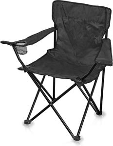 Linder Exclusiv Campingstuhl mit Getränkehalter ANGLER PO2481 Dunkelgrau