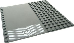 1x Lego Bau Platte 16x16 neu-dunkel grau Straße Sticker Feuerwehr 30225pb05