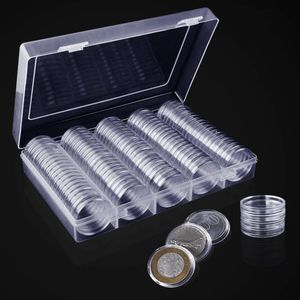 100 Stück Münzkapseln 30mm Münz Aufbewahrungbox Münzhalter Kunststoff Aufbewahrungsbehälter für Münzsammlung