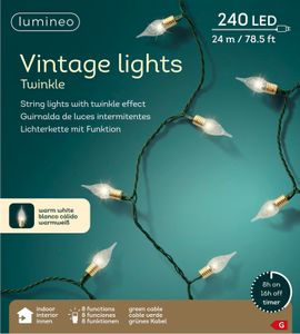 Lichterkette Vintage Lights Twinkle 240 LED 23,9 m warm weiß