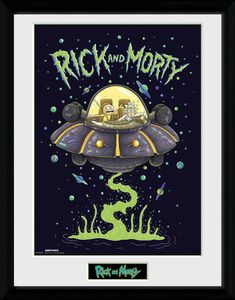 GB Eye poster im Rahmen Rick und Morty Schiff 30 x 40 cm, Farbe:schwarz