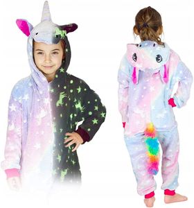 ZOLTA Kinder Kostüme Cosplay Onesie Violet Glowing Unicorn L Größe Jumpsuits Pyjama Mädchen Jungen Halloweenkostüm