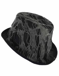 Halloween-Hut mit Spinnenweben schwarz-grau