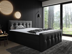 Hotelová manželská postel 200x200 ORLIN - černá  + topper