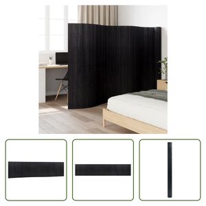 The Living Store Paravent Schwarz 165x800 cm Bambus