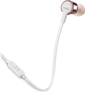 Przewodowe słuchawki douszne JBL Tune 210 w kolorze różowo-złotym