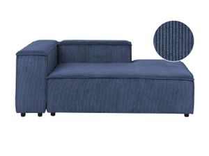 BELIANI Leňoška modrá menčestrové čalúnenie syntetické nohy ľavostranná moderná obývacia izba