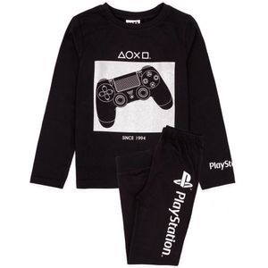 Playstation - Schlafanzug mit langer Hose für Jungen NS6855 (140) (Schwarz/Weiß)