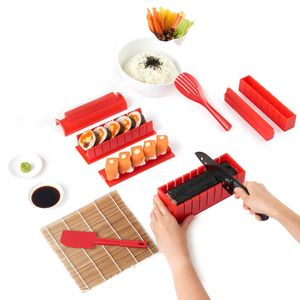 Sushi Maker Kit Sushi Maker Red Complete with Sushi Knife and Exclusive Video Tutorials 10 Piece DIY Sushi Set - Easy and Fun for Beginners - Sushi Roll Maker - Maki Roll - Sushi Roller