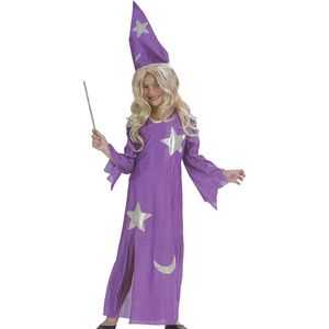 Violettes Kinder Zauberin Kostüm mit Zauberhut Gr.128