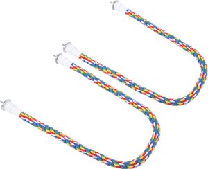 2Pcs Vogel Seil Sitzstangen hell gefärbt handgemachte kauen Spielzeug Papagei Schaukeln Spirale Stand (80CM) 2Pcs Vogel Seil Sitzstangen hell gefärbt handgemachte kauen Spielzeug Papagei Schaukeln Spirale Stand (80CM)