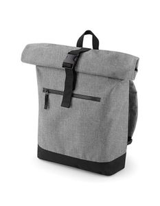 Roll-Top Backpack / Freizeit Rucksack | 32 x 44 x 13 cm - Farbe: Grey Marl/Black - Größe: 32 x 44 x 13 cm