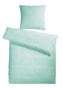 Seersucker Bettwäsche 135x200 Einfarbig Mint Uni grüne Bettwäsche Sommer Bettbezug 135 x 200 - Bügelfrei