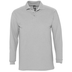 SOLS Herren Winter II Pique Langarm-Shirt / Polo-Shirt, Langarm PC329 (M) (Grau meliert)