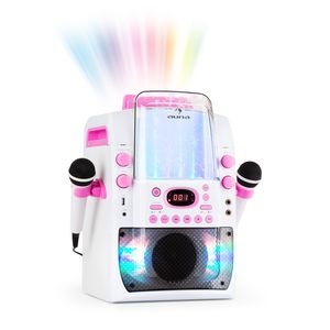 Auna KTV Karaoke Musikbox mit Mikrofon, Bluetooth Karaoke-Maschine mit 2 Mikrofonen, CD Player & Lautsprecher, Partybox für Kinder & Erwachsene, LED-Display, Karaoke Anlage mit RCA-Video/AUX/USB