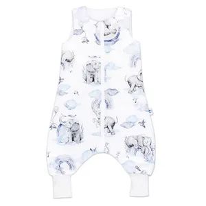 Pepi Baby Schlafsack mit Füßen - Antiallergisch 100% Baumwolle Größe 98 - Ganzjahresschlafsack Kinder Sommerschlafsack mit Beinen - Eledreams Blue