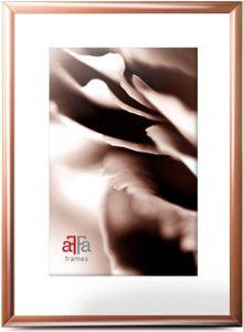 aFFa frames, Alu, Bilderrahmen aus Aluminium, Bild Foto Rahmen, Rechteckig, mit Acrylglasfront, Kupfer, 13x18 cm