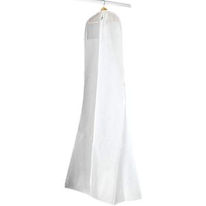 Atmungsaktiver Kleidersack Schutzhülle für Brautkleider Abendkleider Anzüge Mäntel Anti-Staub Hochzeitskleid Kleidersack Weiß