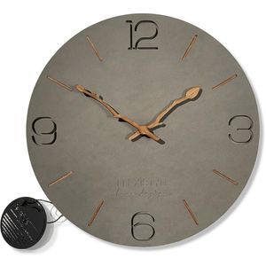 Modern Wanduhr Branch 30cm Grau holz holzoptik Wanduhren Uhren für Büro Wohnzimmer Schlafzimmer Dekoartikel Quarzuhr (HDF, Schwarz)