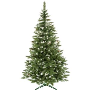 Künstlicher Weihnachtsbaum Diamantkiefer Kunstschnee echte Zapfen 120 cm