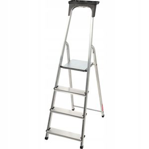 Hliníkový rebrík KADAX, rebrík "Vulvik" do 125 kg, schodiskový rebrík, hliníkový bezpečnostný rebrík, 4 stupne