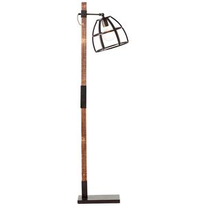 BRILLIANT Lampa Matrix Wood Stojacia lampa 1flg čierna oceľ/drevo | 1x A60, E27, 60W, vhodná pre - New