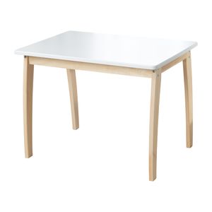 roba Kindertisch, aus Massivholz und MDF, mit weiß lackierter Tischplatte