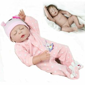 22" Ganzkörper Silikon Vinyl Reborn Baby Doll Lebensechte Neugeborene Puppen Toy