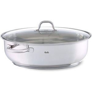 Fissler / Edelstahl-Bräter (8,8 L - Ø 38 cm) großer ovaler Schmortopf, mit Glas-Deckel, backofen-& spülmaschinengeeignet - Induktion