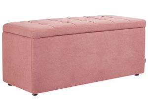 BELIANI Sitzbank mit Stauraum Rosa aus Stoff 100 x 40 cm Rechteckig Gepolstert Hocker Ottomane Aufbewahrung für Schlafzimmer Wohnzimmer Flur