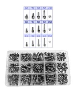 Set von 360 Schrauben, Muttern und Unterlegscheiben (Kreuzschlitz, M3, M4, M5, Edelstahl)