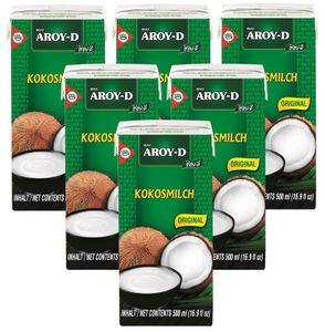 [ 6x 500ml ] AROY-D Kokosmilch Kokosnussmilch Cocosmilch, Coconut Milk