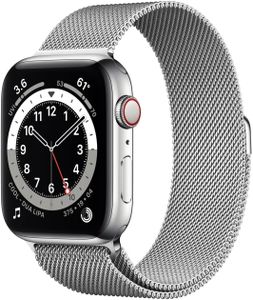 Apple Watch Series 6 LTE Silber Edelstahl 44mm Milanaise