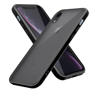 Cadorabo Hülle für Apple iPhone XR Schutz Hülle in Schwarz Handyhülle Hybrid Schutzhülle Etui TPU Silikon