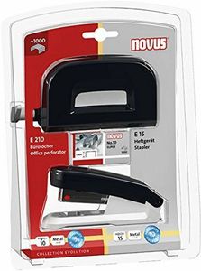 Novus Twinset E210 Bürolocher + E15 Heftgerät schwarz