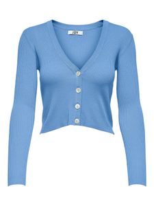 JDY Dámsky krátky tenký sveter s dlhým rukávom a výstrihom V Pletený sveter JDYDONNEL | XS