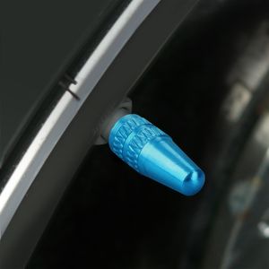 kwmobile 5x Fahrrad Ventilkappen Abdeckung - Fahrradventil Sclaverandventil Metall Kappen - Mountainbike Rad Ventildeckel in Hellblau