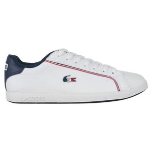 Lacoste Sneaker Weiß Größe 7.5, Farbe: white navy red