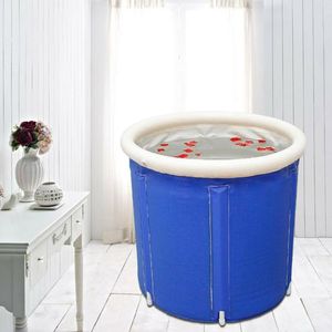 70 * 70 cm parní lázeň pro dospělé Sauna SPA Nafukovací PVC vana Cestovní vana s polštářem na sedadlo Modrá
