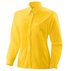 Damen-Bluse, langarm, Kentkragen, tailliert, gelb, Größe 42  : gelb : 60% Baumwolle 40% Polyester 120 g/m² : 42