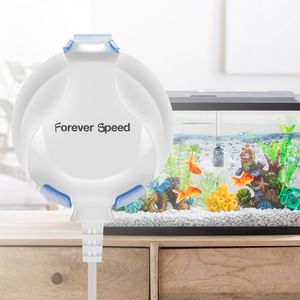 Speed Sauerstoffpumpe Mini Leise Aquarium Oxygen Luftpumpe mit Air Stone und Silikonschlauch für Fischbecken und Die Nanoaquarien (Weiß)