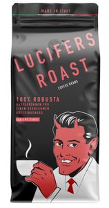 LUCIFER'S ROAST Kaffeebohnen by KIQO aus Italien - 1kg - starker Kaffee - säurearm - 100% Robusta - (1000g - ganze Bohnen)