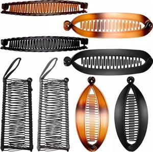 8 Stück Bananen Haarspangen Kit, Tragbare Clincher Kämme, Großes Vintage Bananen Clips Kamm Werkzeug, Doppelkämme Clip Claws Set Enthalten 4 Stile
