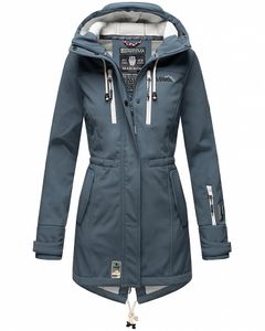 Marikoo Damen Softshell Jacke Outdoor Übergangs Funktions Regen Mantel ZIMTZICKE Dusty Blau Gr: 38 - M